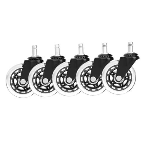 Beaupretty 5個 万向脚? オフィスチェア用キャスター 透明素材 耐久性と安定性 高耐摩耗性 静音スムーズ転 床材対応 硬木 ル カーペット 簡単交
