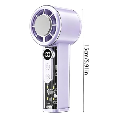 Ventilateur portable à main USB 5000mAh à 100 vitesses avec cordon - 7