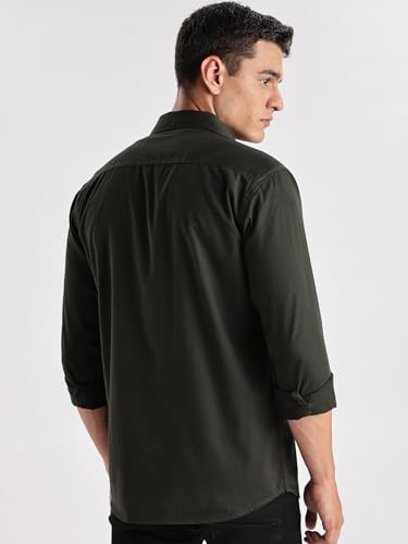 Image of Adro Cargo Shirt for Men with Double Pocket | 100% Cotton | Full Sleeve | Regular Fit