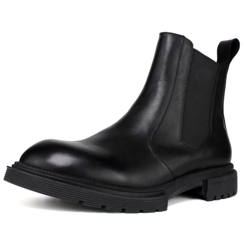 Men's Premium Leather Chelsea Boots | Double Elastic Gussets & Breathable OrthoLite Anti-Odor Insoles | Slip-Resistant Rubber Outsole, Leather Lined for All-Day Comfort (Casual & Work)