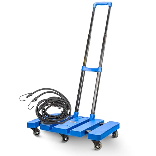 ForsagePol Faltbarer Gepäckwagen bis 180 kg, Tragbarer Sackkarre Plattformwagen Transportwagen Klappbar Handwagen Klappwagen, F-VT170