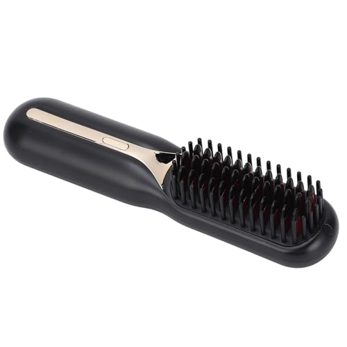 Cepillo Alisador de Cabello, Cepillo Alisador de Cabello, Iones Negativos, Antiescaldaduras, Antiestático, Uso en el Hogar (BLACK)