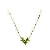Turandoss Birthstone Heart Necklaces for Girls – Dainty Created August Peridot Pendant Trendy 14K-Gold-Plated Birthstone Necklace Jewelry Gifts for Women on Birthday or Anniversary
