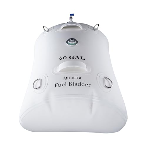 MUKETA Marine Fuel Bladder for Boat Gas Diesel Fuel Emergency Tanks Auxiliary Fuel Bladder Kit for Extended Range Fishing, Yachting, Sailing, Ferrying, Cruising Trips (White, 60 Gallons)