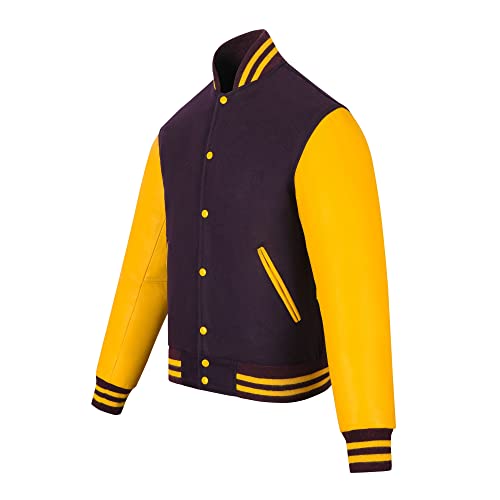 Image of Varsity Jacket Baseball Letterman Jacket- Wool and Leather Premium Quality Unisex Basketball Jacket