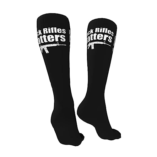 Black Rifles Matter Knee High Socks For Women Long Tube Socks Athletic Compression Socks Unisex High Socks Girls2