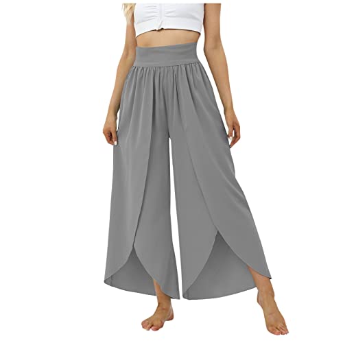 Wide Leg Pants For Women Today Deals Prime Maternity Pants Yoga Beach Yoga Pants With Pockets For Women Workout Deals 90S Outfit For Women High Waisted Yoga Pants(A Gray,Medium) #TOP19