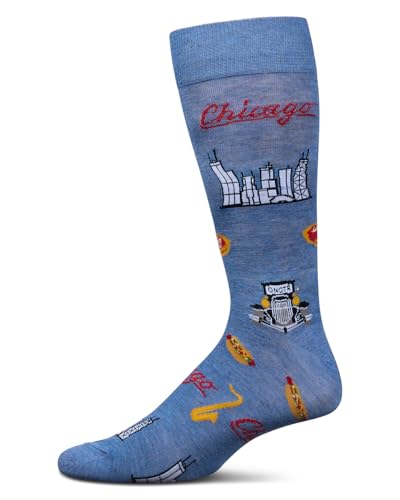 MeMoi Mens Chicago Rayon From Rayon Crew Socks