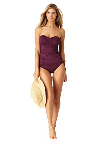 Image of Anne Cole Women's Twist Front Shirred Bandeau Tankini Swim Top