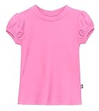 City Threads Baby Girls' Puff Short Sleeve Rashguard Swimming Shirt Swim Top Rash Guard UPF Sun Protection for Summer Beach Pool and Play, Medium Pink, 12/18m