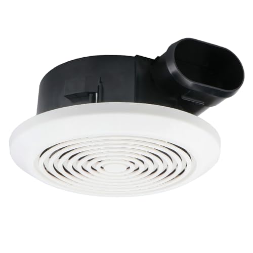 Holdly V2270-50 Upgraded Bathroom Exhaust Fan 60 CFM 1 Sone 120V Ceiling & Wall Mount Side Exhaust Fan for RV Mobile Home Laundry Pantry Closet Fits 8-1/4 Opening 3 Duct