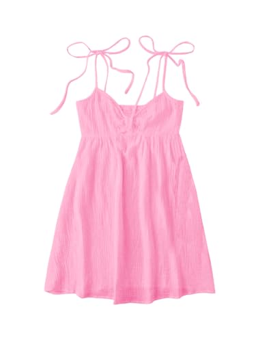 Image of SOLY HUX Women's Summer Cami Sun Dress A Line Tie Shoulder Y2k Cute Casual Short Mini Beach Babydoll Dresses