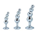 Qhysin Metall Analplug Set mit 4 Anal Kugeln Buttplug Edelstahl Analplugs mit Kristall Diamant Fetisch Masturbation Analildo Analkugeln Anal Butt Plug SM Sexspielzeug für Männer Frauen Paare（L）