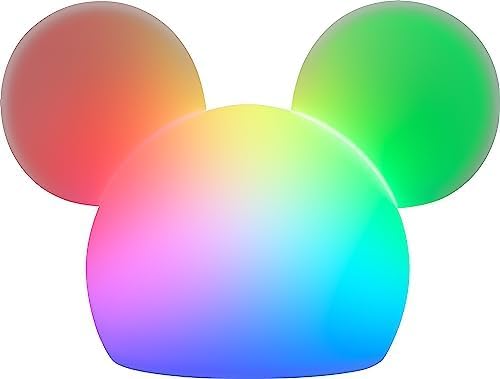 Disney Mickey Mouse Squishy Light, Color Changing, Night Light for Kids, USB Lamp, Battery Operated, Dimmable, Ideal for Bedroom, Playroom, Living Room, and More, 66944 (Pack of 8)