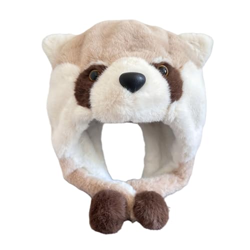 Winter hat,Lovely Lesser Panda Hat with Warm Earflap Female Kids Winter Activity Ski Pullover Ear Protective