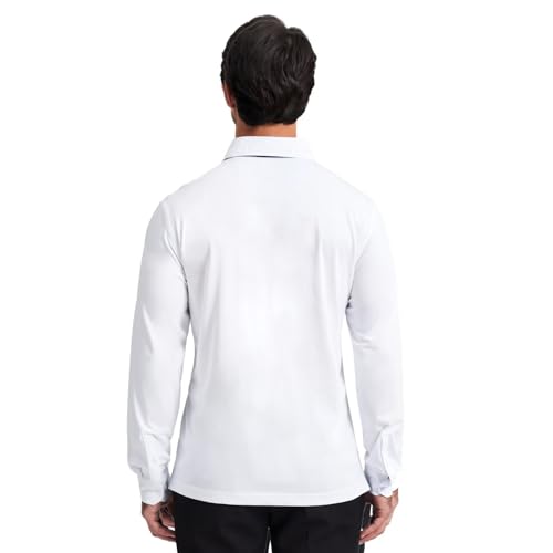 Image of Men's Business Long and Short Sleeve Polo Shirts Mercerized Cotton Blend Casual Stylish Collared Shirts