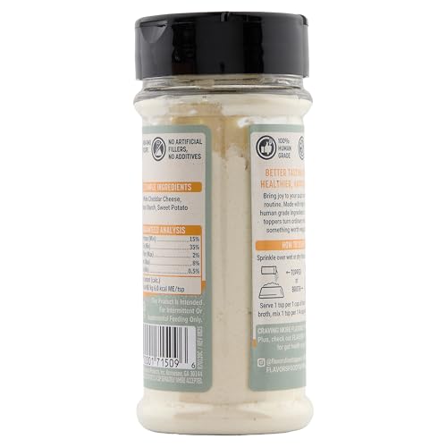 Image of BEAUMONT BASICS Flavors Food Topper for Dogs, Delicious Seasoning for Dog Food, Natural, Grain-Free Kibble Seasoning and Treat Mix for Picky Dogs and Puppies, White Cheddar Recipe, 3.1-Ounce