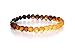 AMBERAGE Natural Baltic Amber Bracelet for Adults (Women/Men) - Hand made From Raw-Unpolished/Certified Baltic Amber Beads(6 Colors) (7, Raw-Unpolished Rainbow)