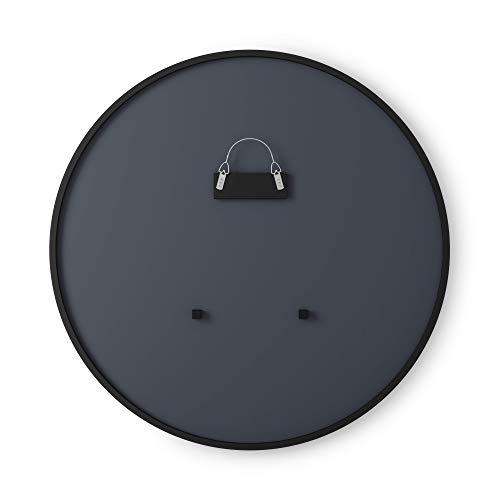 Umbra Hub 37” Round Wall Mirror With Rubber Frame, Modern Decor For Entryways, Washrooms, Living Rooms Inch, Black #TOP7