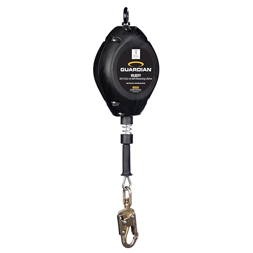 Image of Guardian 42003 Velocity Class 1 Cable Self-Retracting Lifeline (SRL) with Carabiner | 50 ft | Class 1 | ANSI and OSHA Compliant