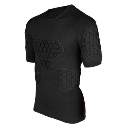 Shinestone Adult Men's Goalkeeper Armor BodyShield Padded Compression Shirt Pants and Short with Sponge Protector,X-Large Black2