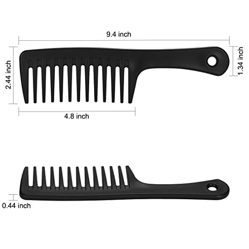 Kmchilj Wide Tooth Comb Anti-Knotting Anti-Static Durable Comb Suitable For Wet And Dry Hair Long And Short Hair Reduce Hair Loss Large Hair Tangling Comb(Black) #TOP5