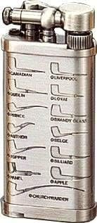 Corona Old Boy Pewter With Classic Pipe Shapes Pipe Lighter