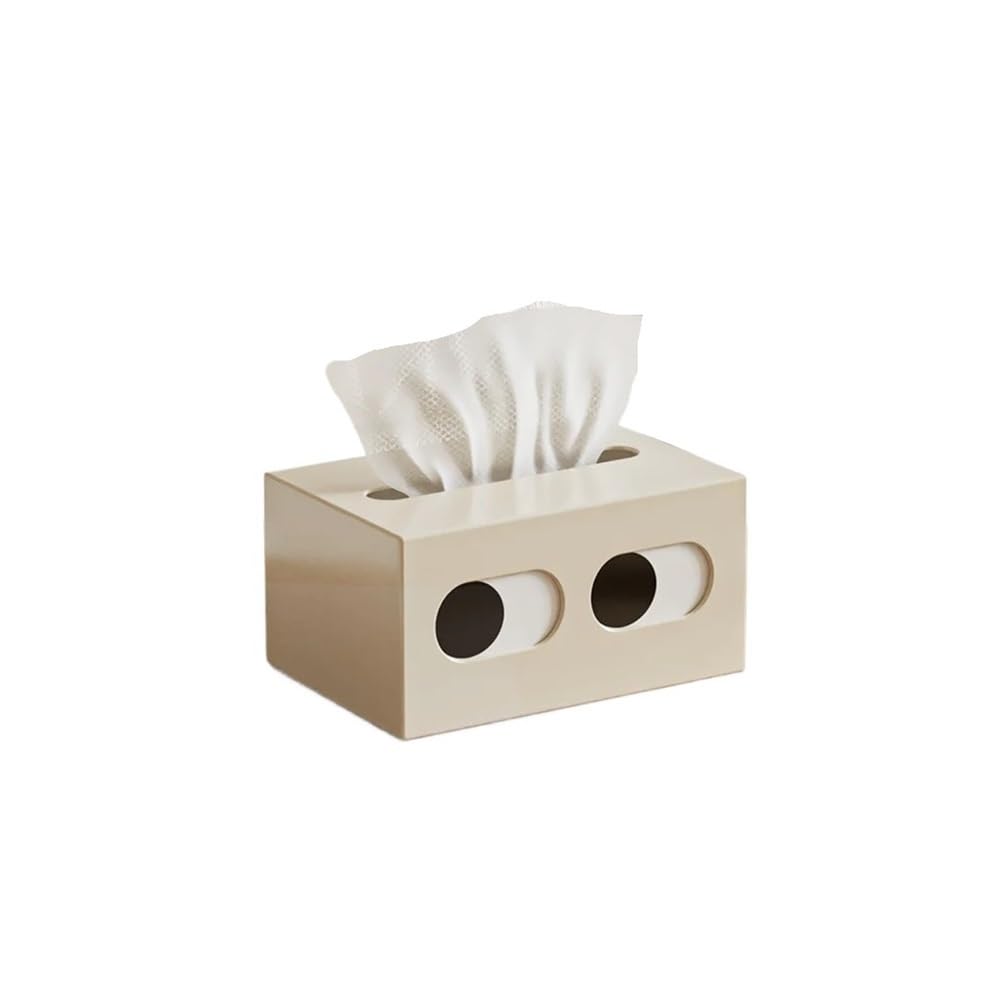 Aimanqi White Tissue Box Table Napkin Rings Tissue Case Paper Box Container Solid Storage Box Home Table Decoration(White)