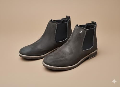 Image of Men's Chelsea Boots Suede Finish Slip-On Ankle Boots Elastic Side Panel Casual & Formal Wear