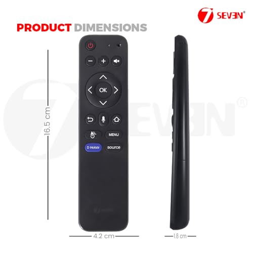 Image of 7SEVEN Universal Remote for Amstrad, Akai, Micromax, Skytron 4K Ultra HD Smart TVs - Voice Command Enabled, Ensure Key-by-Key Match with Existing Remote for Perfect Compatibility