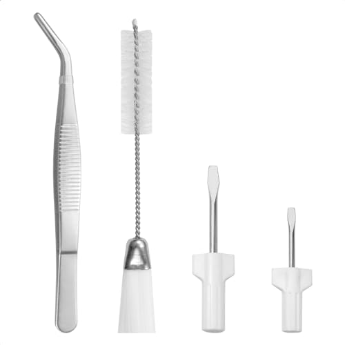 FIKLOTA 4-Piece Sewing Machine Cleaning Repair Tool Kit Includes Tweezers,