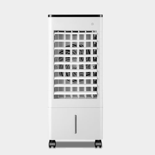 GWFBLID Climatizador Evaporativo Aire Acondicionado Portátil con 3 Velocidades Flujo de Aire 90° Oscilación Automática 15h Timer Telemando y Filtro Antipolvo Ventilador de Enfriamiento Blanco