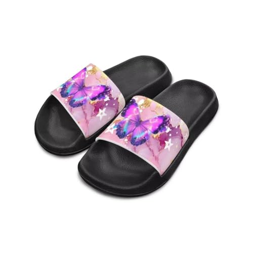 Image of Unisex Slides for Girls Boys Comfortable Slippers Slides Non-slip Shower Shoes House Fashion Thick for Indoor & Outdoor Gifts