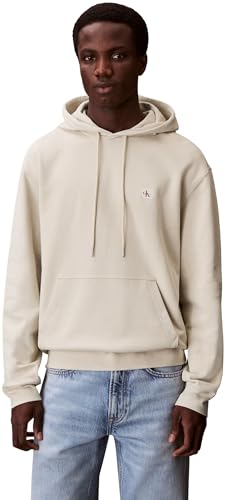 Calvin Klein Sudadera con Capucha para Hombre, 400 g/m², con Insignia de Rizo, Lv04Rc274G, Color Blanco, Talla S