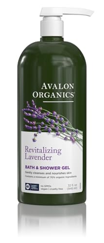 Avalon Organics Bath & Shower Gel, Revitalizing Lavender, 32 Oz