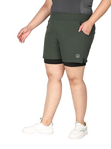 Image of CHKOKKO Gym Shorts for Women Workout Sports Running Quick Dry Fit Double Layer Inner Compression with Pockets Breathable Lightweight Wear