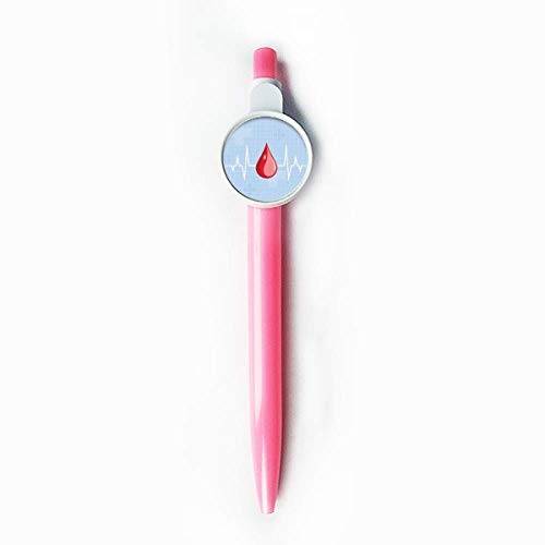 DIYthinker Bolígrafo retráctil con diseño de sangre de electrocardiograma, color azul