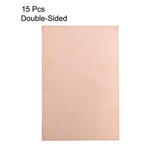 Uxcell Double-Sided Copper Clad Laminate Pcb Circuit Board, Fr4 150X100Mm 5.91X3.94 Inch, 1.5Mm Thickness Diy Prototyping Pcb Board, Name Board, 15Pcs #TOP1