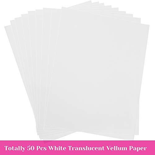 Cridoz CVP*01 Vellum Paper, Cridoz 50 Sheets Vellum Transparent Paper 8.5 X 11 Inches Translucent Clear Paper thumb #1