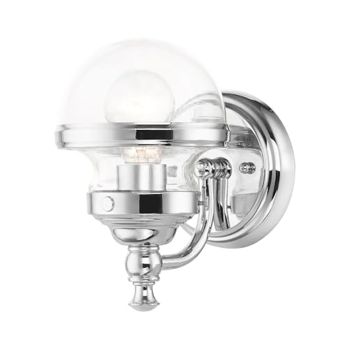 Image of Livex Lighting 17411-05 1 Light Polished Chrome Wall Sconce