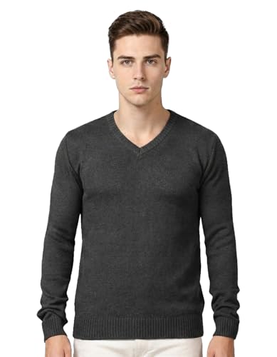 Image of AWG ALL WEATHER GEAR Men's Woolen V-Neck Full Sleeve Sweater