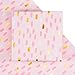 LeZakaa Pink Wrapping Paper Roll, Pink Metallic Gold Foil Abstract Brush Dot Gift Wrap Paper for Christmas, Birthday, Baby Shower, Wedding, Valentines, Mini Roll 17 in x 9.8 ft
