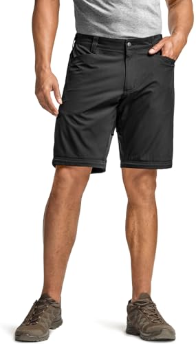 Image of CQR Men's Convertible Cargo Tactical Pants, Water Resistant Outdoor Hiking Pants, Zip Off Lightweight Stretch Work Pants