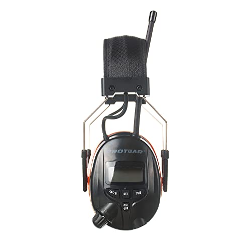 PROTEAR Gehörschutz mit Radio AM FM,MP3-kompatibel,für Industrie,BAU und Mähen Professionelle Lärmreduzierung,SNR 30dB(Orange) - Image 4