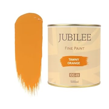 Guild Lane Jubilee Furniture Paint – Upcycle & Transform Wood, Metal & Glass – Soft Sheen Finish for Indoor & Outdoor – Durable & Easy to Apply Multi-Surface Paint (Tawny Orange, 500ml)