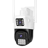 VSTARCAM Dual Lens Outdoor Security Camera, 2K UHD WiFi Camera for Home Security with Auto Tracking & Fixed View, Full Color Night Vision, PIR Motion Detection, 2-Way Audio, IP66, SD/Cloud Storage
