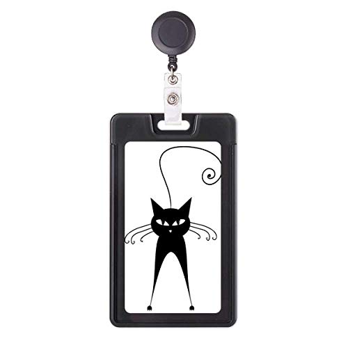 Porte-badge rétractable noir avec enrouleur robuste pour passionnés d'animaux