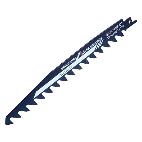 UOCAI Lames de scie sabre en carbure pour scie à pierre, pour bois, métal, pierre, béton, brique, compatible avec Einhell, Bosch, Makita, Dewalt, 225 mm