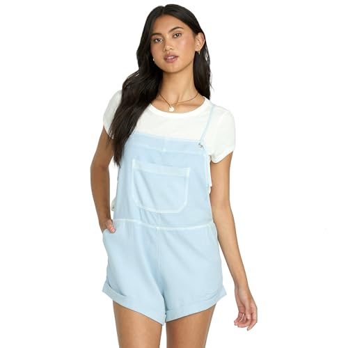 Billabong Women's Wild Pursuit Cotton Twill Blend Romper, Washed Chambray,