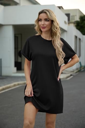 GRECERELLE Women's Summer Casual Fashion Mid Thigh Short T Shirt Dress with Pockets 2025, S-2XL3